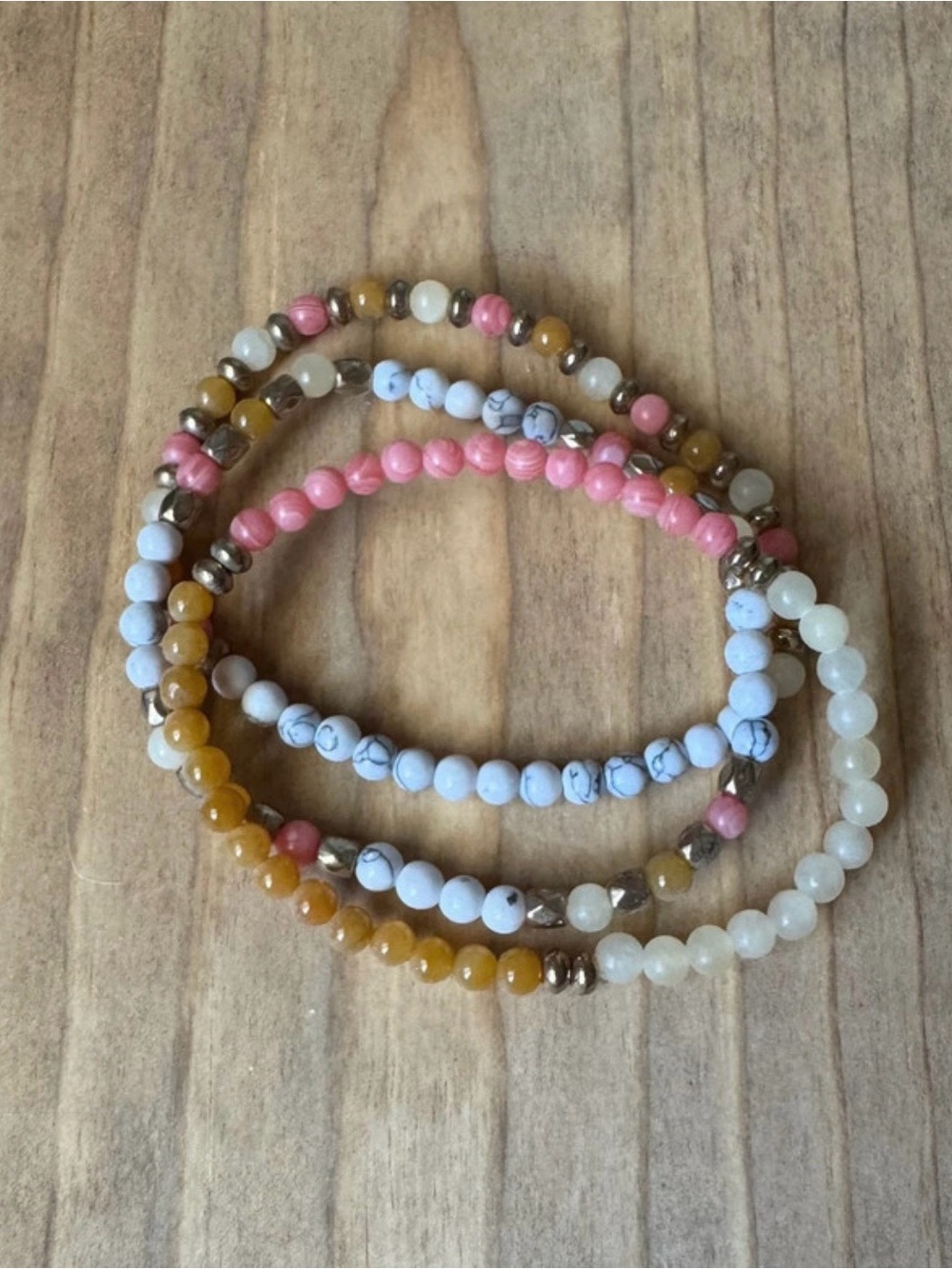Evolve Mala Calm Mini Bracelet Set | 3 Stretch Beaded Bracelets
